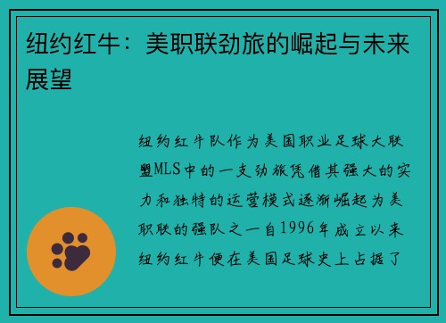 纽约红牛：美职联劲旅的崛起与未来展望